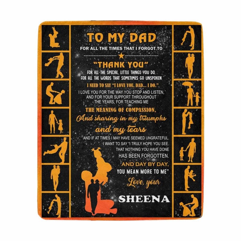 Custom Cucoloris Ultra-Soft Micro Fleece Blanket A Letter To Dad Gift For Dad - YesCustom