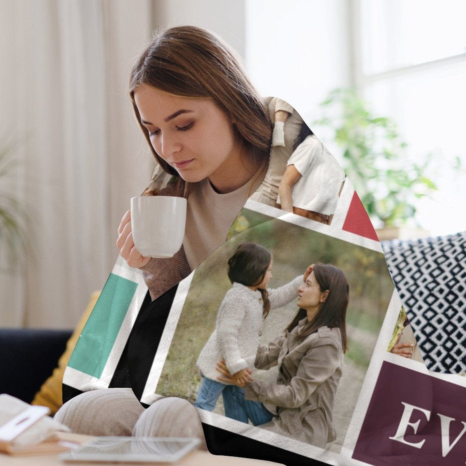 Custom Custom 6 Photos Best Mom Ever Anti-pilling Flannel Blanket Personalized Mother's Day Blanket Gifts For Best Mom And Grandma - YesCustom
