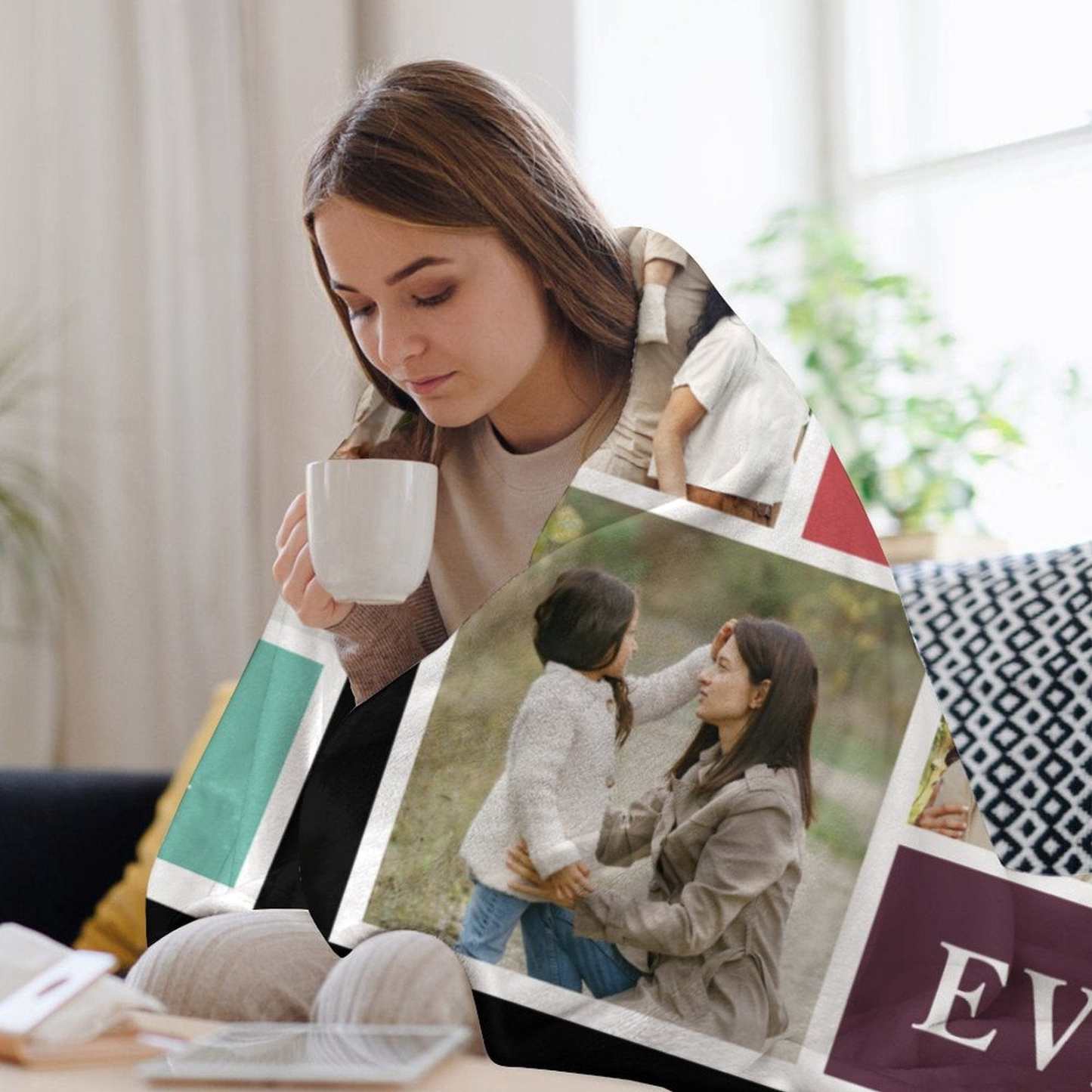 Custom Custom 6 Photos Best Mom Ever Anti-pilling Flannel Blanket Personalized Mother's Day Blanket Gifts For Best Mom And Grandma - YesCustom