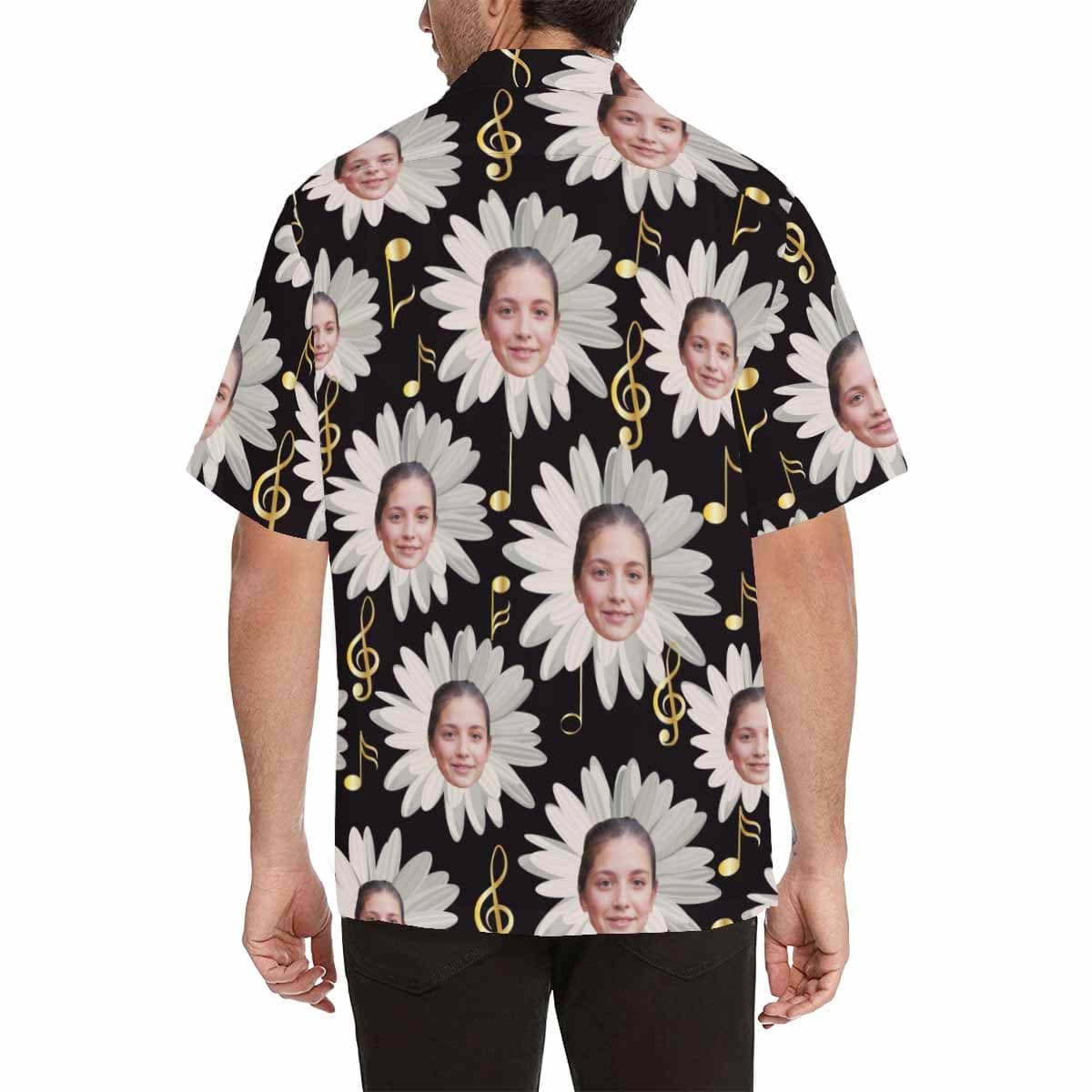 Custom Custom All Over Print Hawaiian Shirt with Girlfriend Face Chrysanthemum Personalized Photo Tropical Aloha Shirt - YesCustom