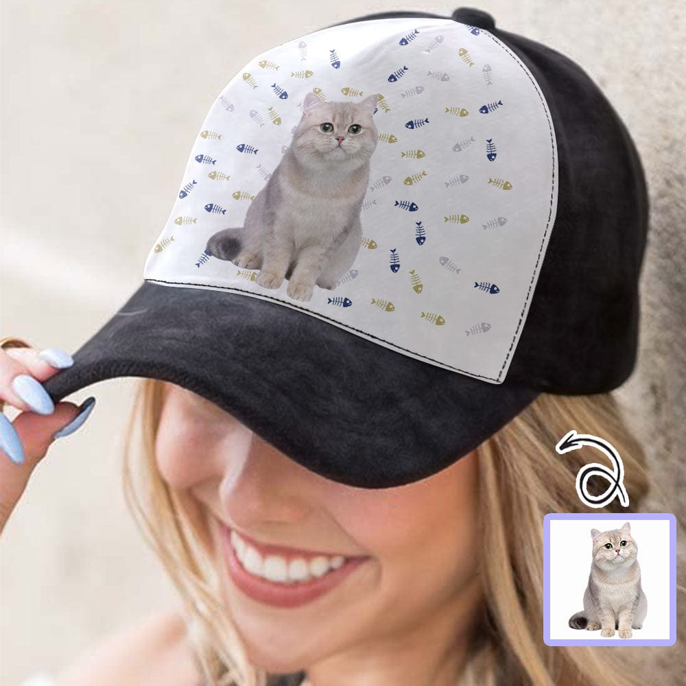 Custom Custom Angora Cat Paw and Fish Bone Unisex Baseball Cap - YesCustom