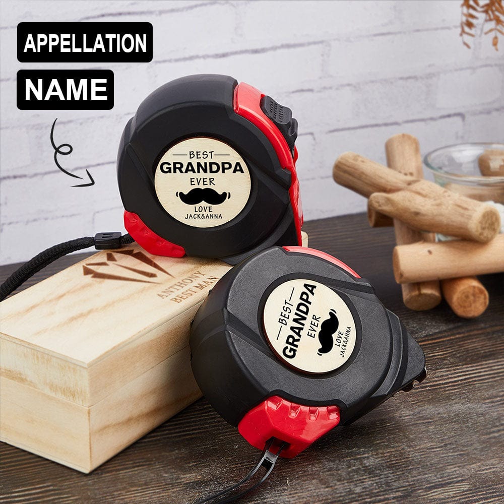 Custom Custom Appellation&Name Tape Measure 24.6 ft Father's Day Gift Personalized Gifts for Dad Grandpa Best Dad Ever - YesCustom