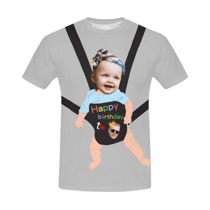 Custom Custom Baby Face Tee Men's All Over Print T-shirt Put Your Face on Shirt for Dad's Birthday - YesCustom