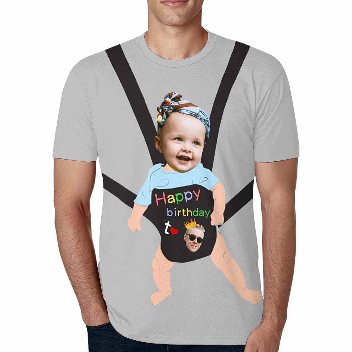 Custom Custom Baby Face Tee Men's All Over Print T-shirt Put Your Face on Shirt for Dad's Birthday - YesCustom