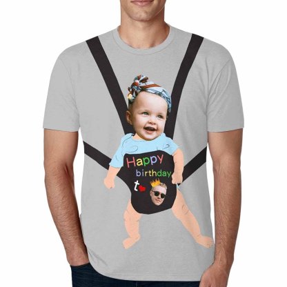 Custom Custom Baby Face Tee Men's All Over Print T-shirt Put Your Face on Shirt for Dad's Birthday - YesCustom