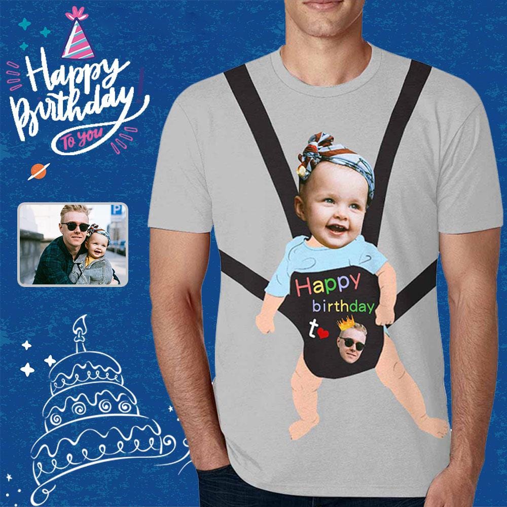 Custom Custom Baby Face Tee Men's All Over Print T-shirt Put Your Face on Shirt for Dad's Birthday - YesCustom