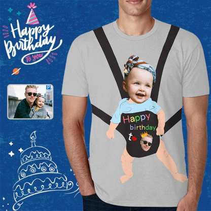 Custom Custom Baby Face Tee Men's All Over Print T-shirt Put Your Face on Shirt for Dad's Birthday - YesCustom