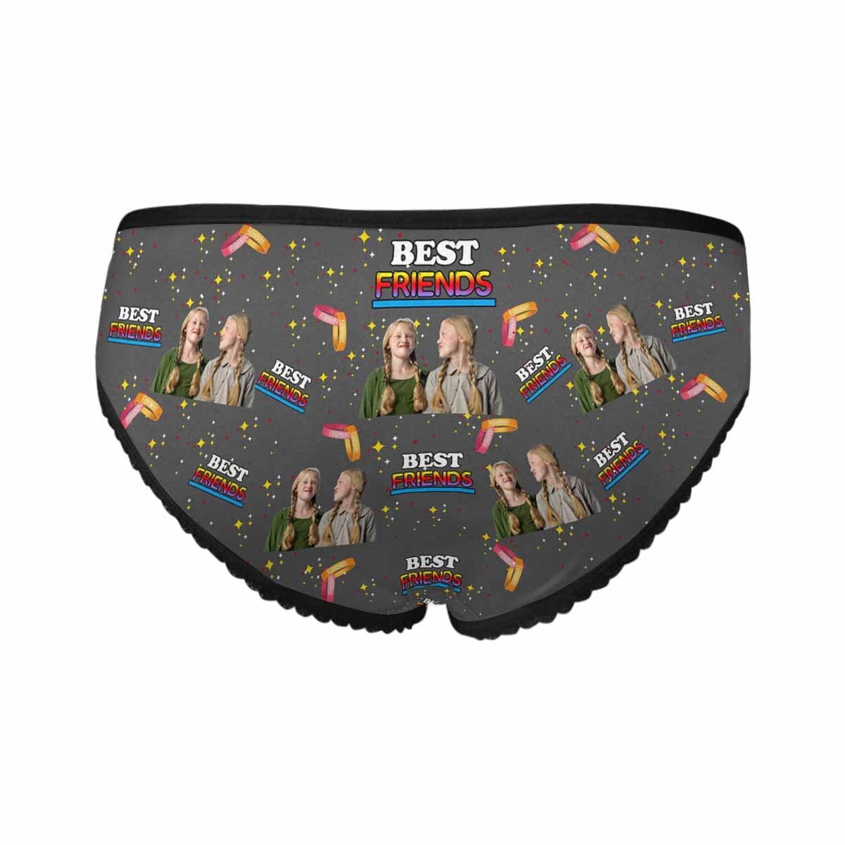 Custom Custom Best Friend Underwear Personalized Photo Women's All Over Print High-cut Briefs - YesCustom