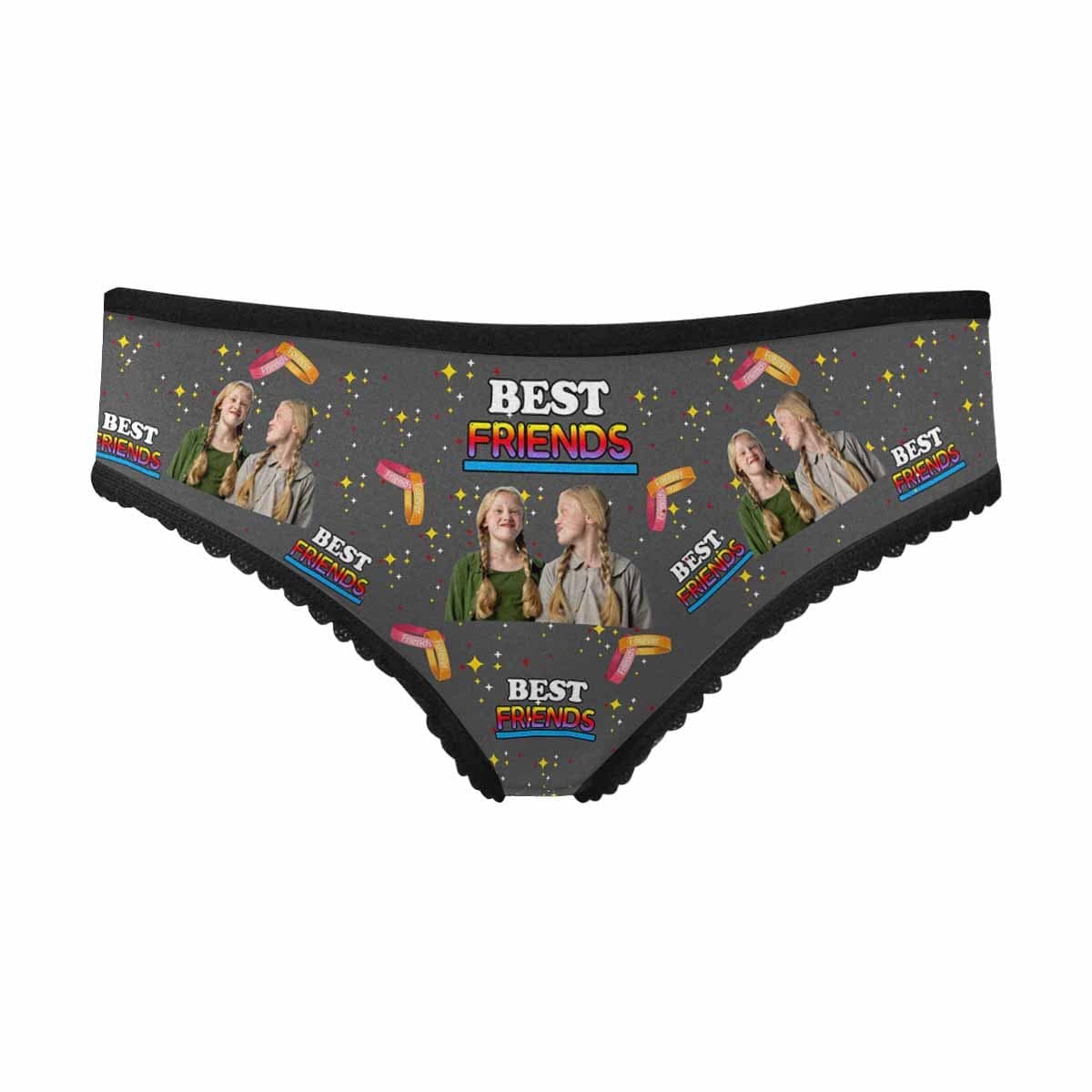 Custom Custom Best Friend Underwear Personalized Photo Women's All Over Print High-cut Briefs - YesCustom