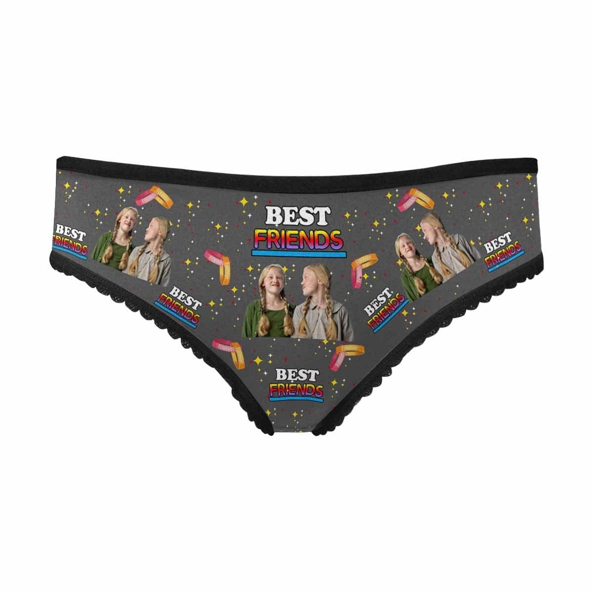 Custom Custom Best Friend Underwear Personalized Photo Women's All Over Print High-cut Briefs - YesCustom