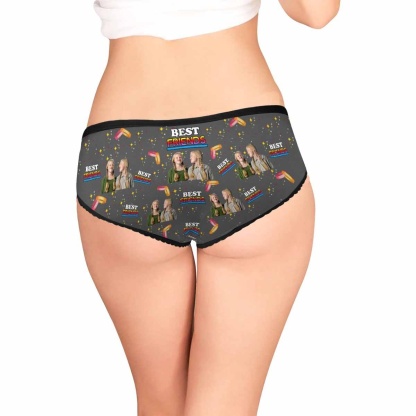 Custom Custom Best Friend Underwear Personalized Photo Women's All Over Print High-cut Briefs - YesCustom