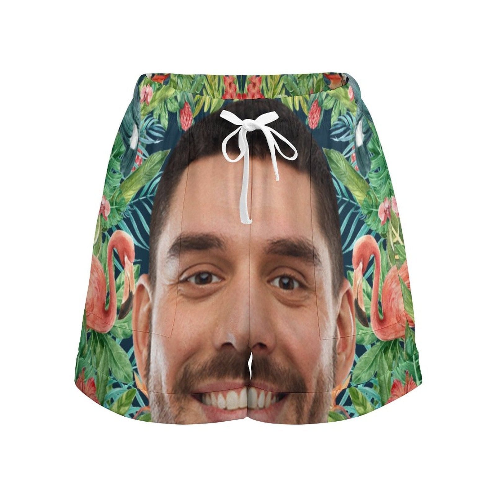 Custom Custom Big Face Flamingo Women High Waist Shorts Hot Short Pants Casual Loose Shorts Beachwear for Women Fitness Running Trousers - YesCustom