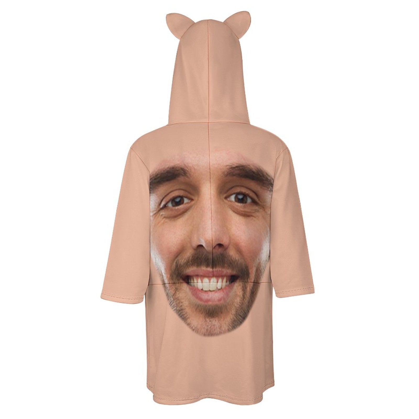 Custom Custom Big Face Hoodie Three Quarter Sleeve Cool Hoodie Designs Women's Cat Ear Hooded Pullover - YesCustom
