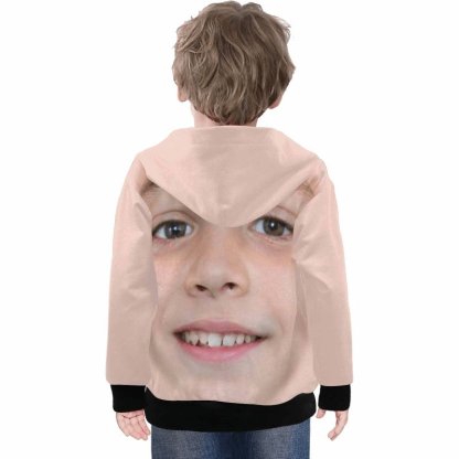 Custom Custom Big Face Kid's Long Sleeve Hoodie for 2-15Y Personalized Hooded Pullover Loose Hoodie - YesCustom