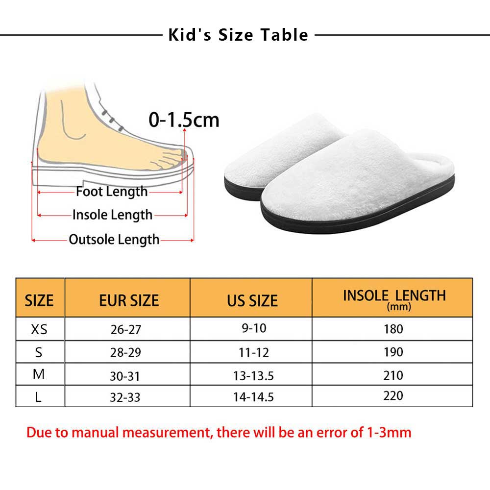 Custom Custom Big Face Multicolor Cotton Slippers for Adult&Kids Personalized Non-Slip Slippers Warm House Shoes - YesCustom