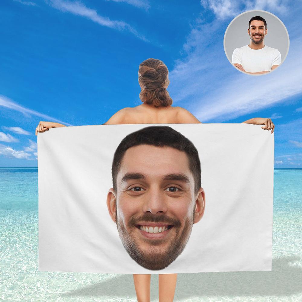 Custom Big Face Photo Bath Towel 30"x56" Beach Towel Kids Towel Pool Towel Camp Towel - YesCustom