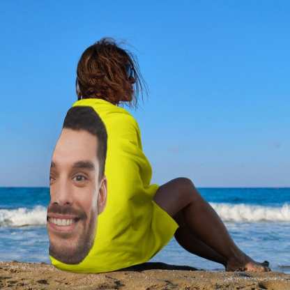 Custom Big Face Photo Beach Towel Quick-Dry, Sand-Free, Super Absorbent, Non-Fading, Beach&Bath Towel Beach Blanket Personalized Beach Towel Funny Selfie Gift - YesCustom