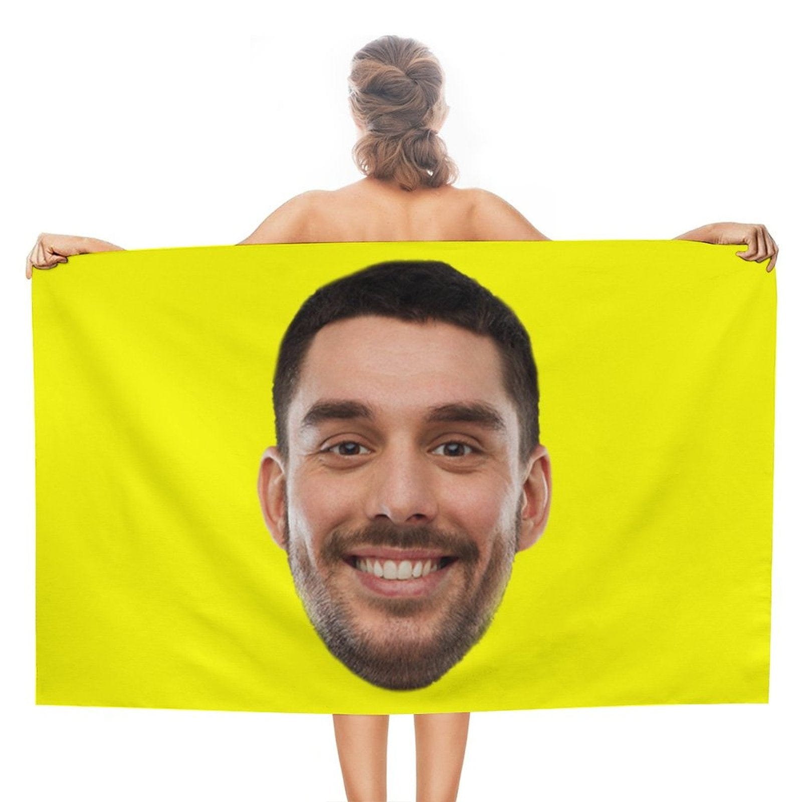 Custom Big Face Photo Beach Towel Quick-Dry, Sand-Free, Super Absorbent, Non-Fading, Beach&Bath Towel Beach Blanket Personalized Beach Towel Funny Selfie Gift - YesCustom