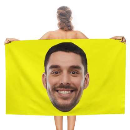 Custom Big Face Photo Beach Towel Quick-Dry, Sand-Free, Super Absorbent, Non-Fading, Beach&Bath Towel Beach Blanket Personalized Beach Towel Funny Selfie Gift - YesCustom
