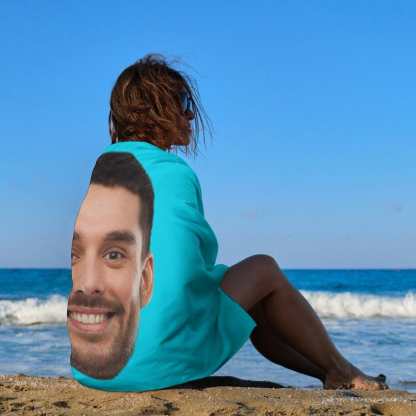 Custom Big Face Photo Beach Towel Quick-Dry, Sand-Free, Super Absorbent, Non-Fading, Beach&Bath Towel Beach Blanket Personalized Beach Towel Funny Selfie Gift - YesCustom