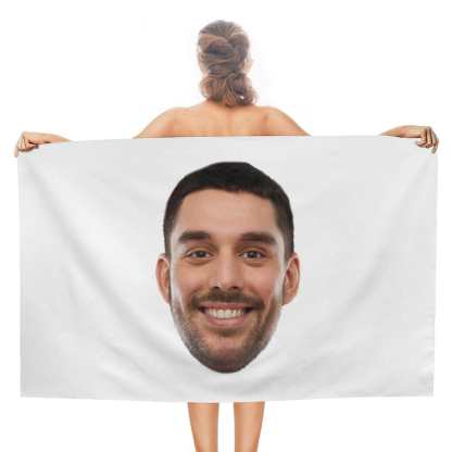 Custom Big Face Photo Beach Towel Quick-Dry, Sand-Free, Super Absorbent, Non-Fading, Beach&Bath Towel Beach Blanket Personalized Beach Towel Funny Selfie Gift - YesCustom