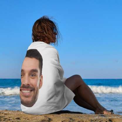 Custom Big Face Photo Beach Towel Quick-Dry, Sand-Free, Super Absorbent, Non-Fading, Beach&Bath Towel Beach Blanket Personalized Beach Towel Funny Selfie Gift - YesCustom