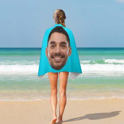 Custom Big Face Photo Beach Towel Quick-Dry, Sand-Free, Super Absorbent, Non-Fading, Beach&Bath Towel Beach Blanket Personalized Beach Towel Funny Selfie Gift - YesCustom