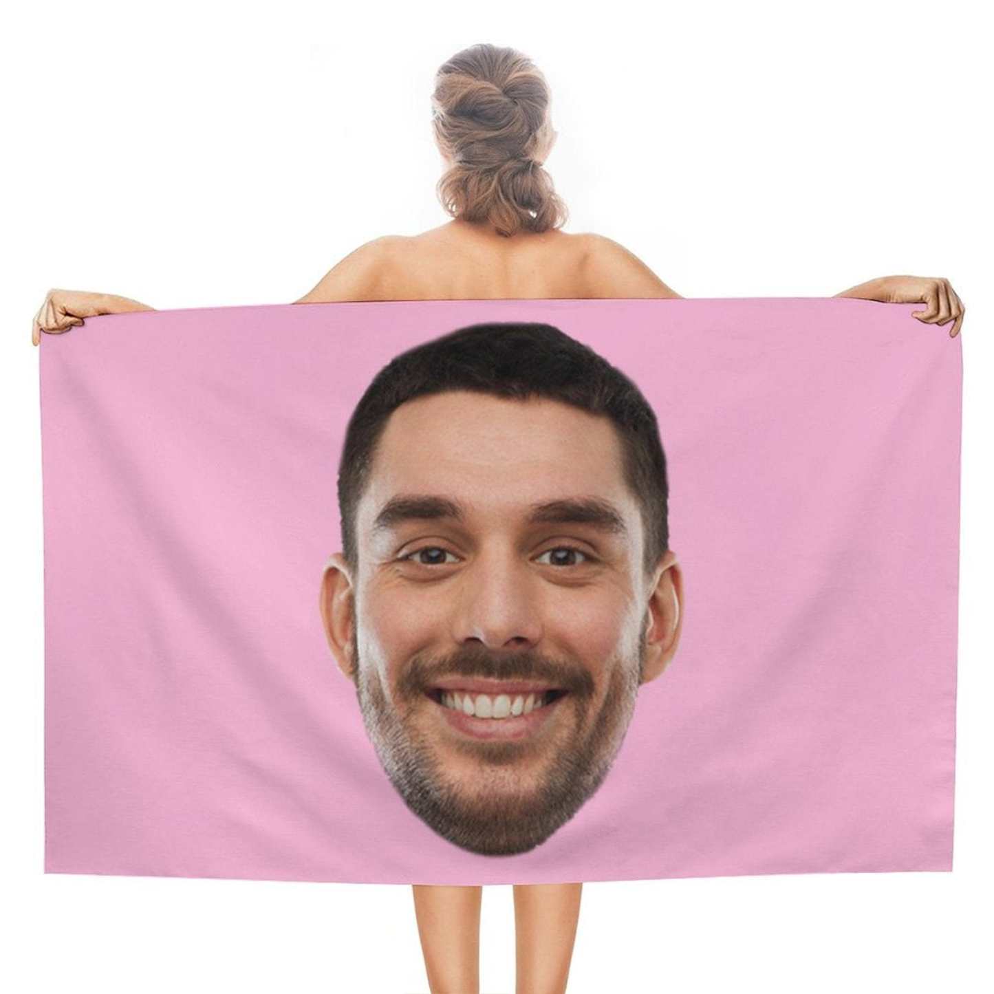 Custom Big Face Photo Beach Towel Quick-Dry, Sand-Free, Super Absorbent, Non-Fading, Beach&Bath Towel Beach Blanket Personalized Beach Towel Funny Selfie Gift - YesCustom