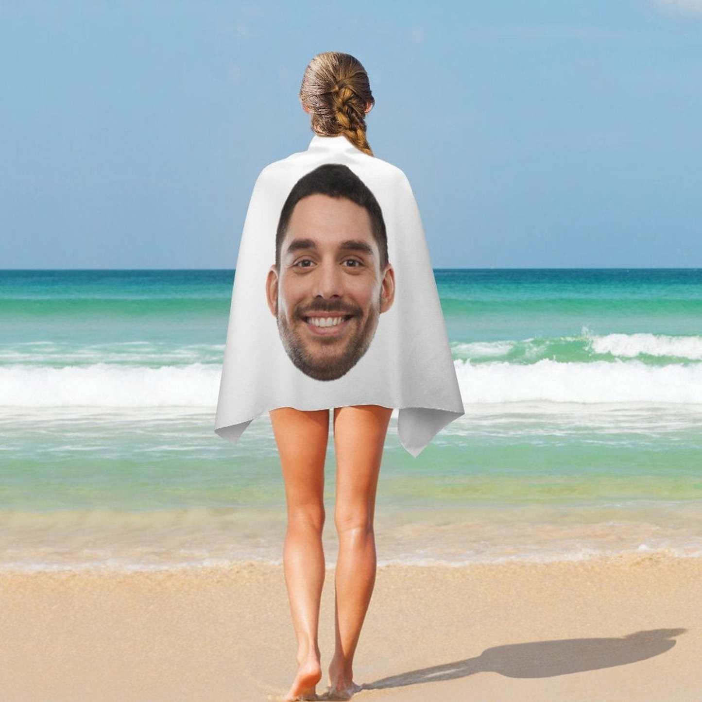 Custom Big Face Photo Beach Towel Quick-Dry, Sand-Free, Super Absorbent, Non-Fading, Beach&Bath Towel Beach Blanket Personalized Beach Towel Funny Selfie Gift - YesCustom