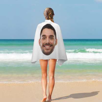 Custom Big Face Photo Beach Towel Quick-Dry, Sand-Free, Super Absorbent, Non-Fading, Beach&Bath Towel Beach Blanket Personalized Beach Towel Funny Selfie Gift - YesCustom