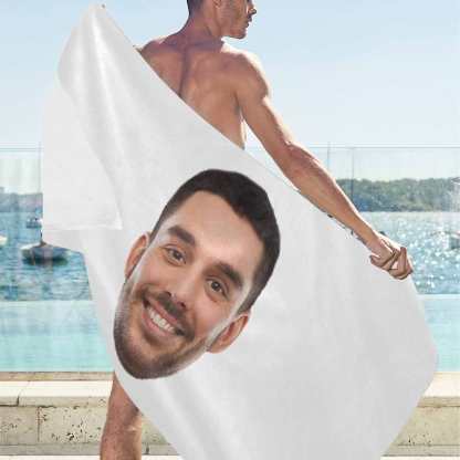 Custom Big Face Photo Beach Towel Quick-Dry, Sand-Free, Super Absorbent, Non-Fading, Beach&Bath Towel Beach Blanket Personalized Beach Towel Funny Selfie Gift - YesCustom