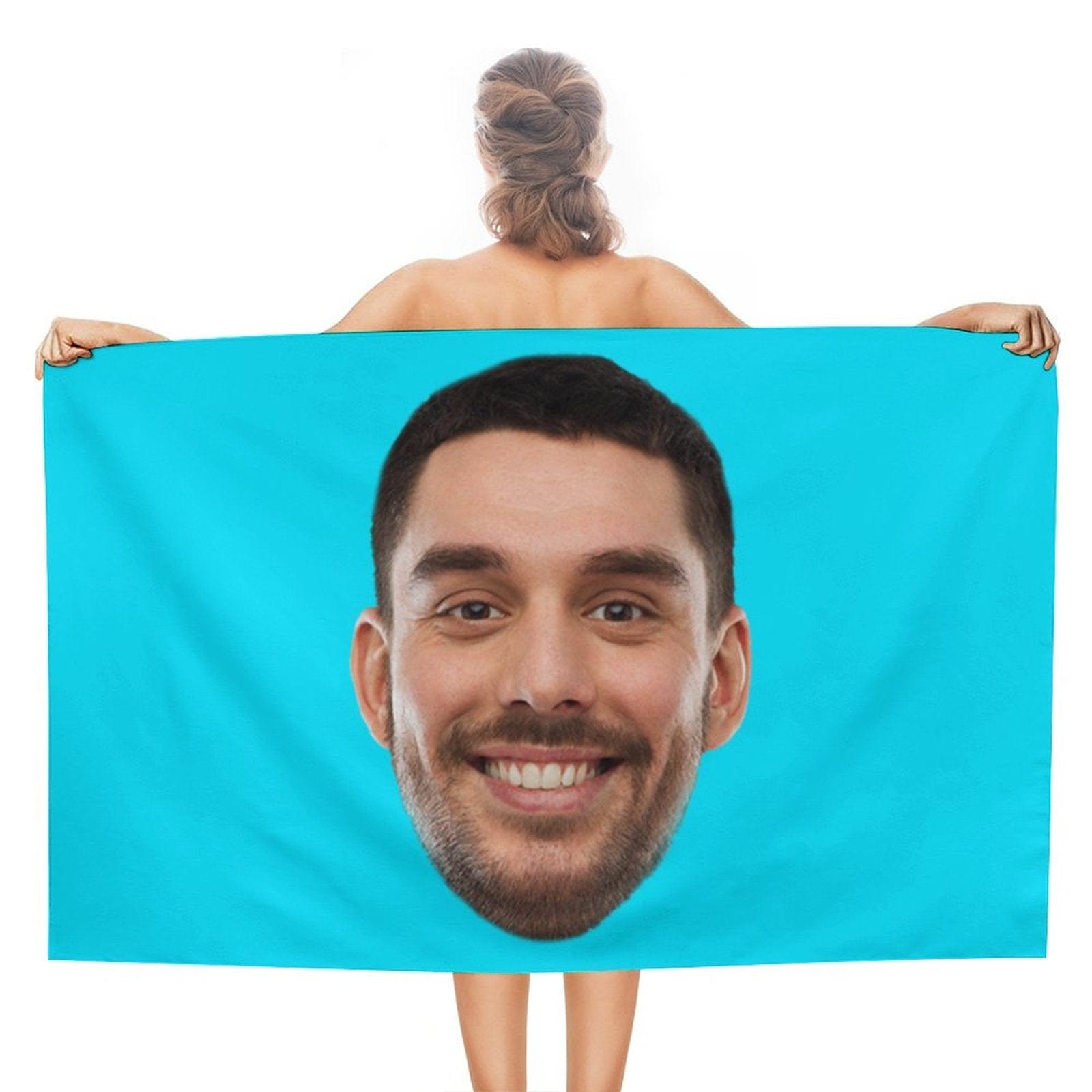 Custom Big Face Photo Beach Towel Quick-Dry, Sand-Free, Super Absorbent, Non-Fading, Beach&Bath Towel Beach Blanket Personalized Beach Towel Funny Selfie Gift - YesCustom