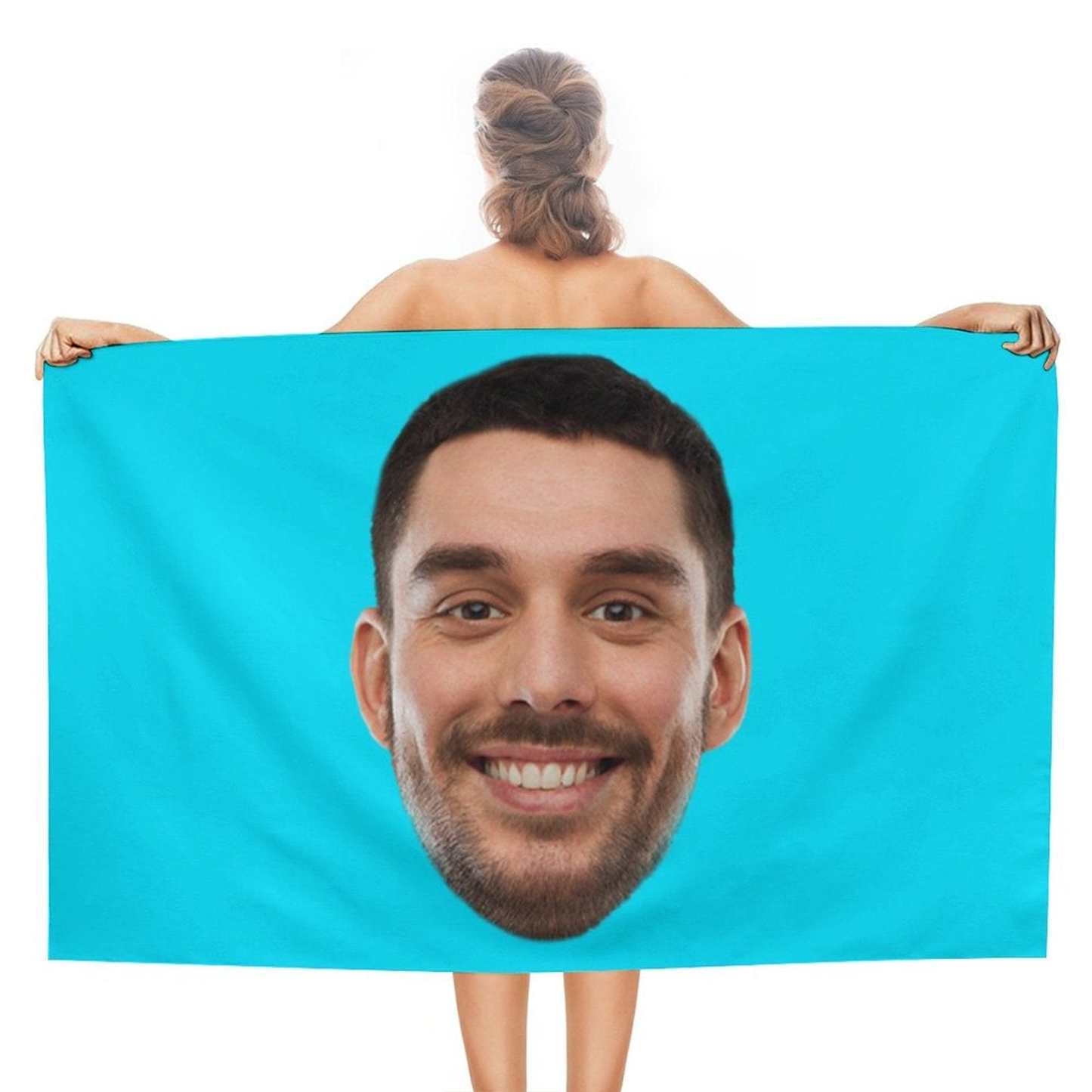 Custom Big Face Photo Beach Towel Quick-Dry, Sand-Free, Super Absorbent, Non-Fading, Beach&Bath Towel Beach Blanket Personalized Beach Towel Funny Selfie Gift - YesCustom