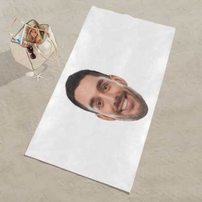 Custom Big Face Photo Beach Towel Quick-Dry, Sand-Free, Super Absorbent, Non-Fading, Beach&Bath Towel Beach Blanket Personalized Beach Towel Funny Selfie Gift - YesCustom