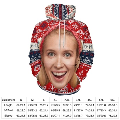 Custom Big Face Snowman Ugly Christmas Hoodie Unisex Personalized Loose Hoodie Top Outfits - YesCustom