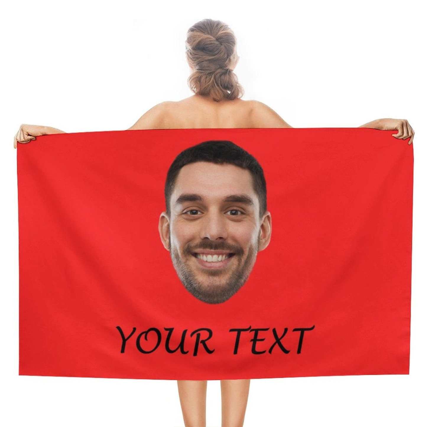 Custom Custom Big Face & Text Beach Towel Quick-Dry, Sand-Free, Super Absorbent, Non-Fading, Beach&Bath Towel Beach Blanket Personalized Beach Towel Funny Selfie Gift - YesCustom