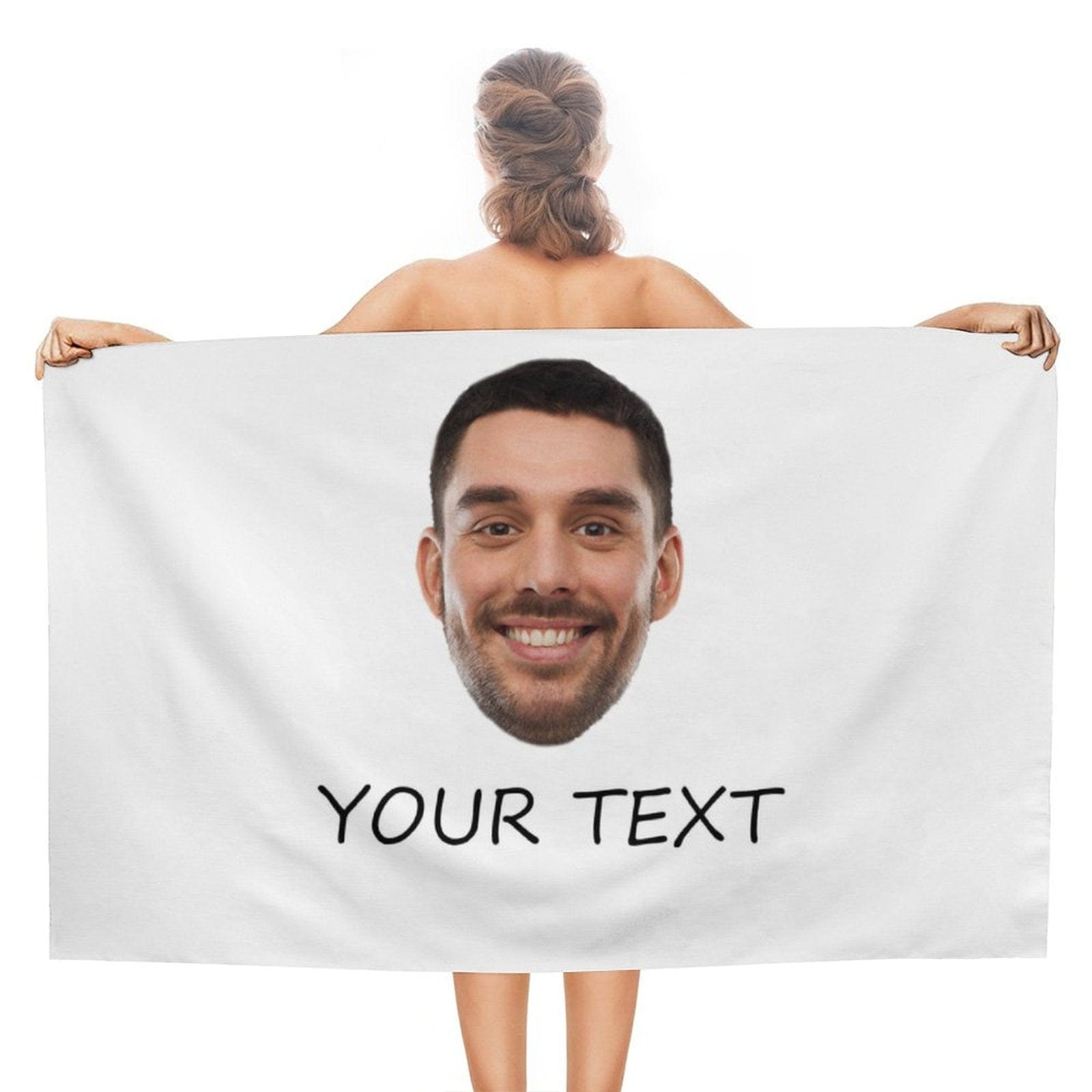 Custom Custom Big Face & Text Beach Towel Quick-Dry, Sand-Free, Super Absorbent, Non-Fading, Beach&Bath Towel Beach Blanket Personalized Beach Towel Funny Selfie Gift - YesCustom