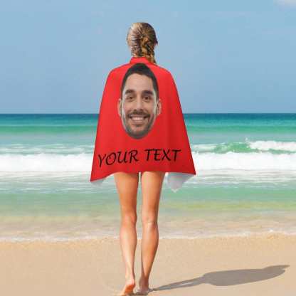 Custom Custom Big Face & Text Beach Towel Quick-Dry, Sand-Free, Super Absorbent, Non-Fading, Beach&Bath Towel Beach Blanket Personalized Beach Towel Funny Selfie Gift - YesCustom