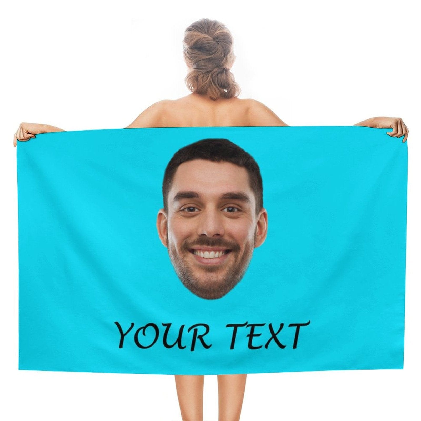 Custom Custom Big Face & Text Beach Towel Quick-Dry, Sand-Free, Super Absorbent, Non-Fading, Beach&Bath Towel Beach Blanket Personalized Beach Towel Funny Selfie Gift - YesCustom