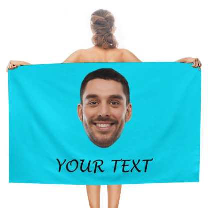 Custom Custom Big Face & Text Beach Towel Quick-Dry, Sand-Free, Super Absorbent, Non-Fading, Beach&Bath Towel Beach Blanket Personalized Beach Towel Funny Selfie Gift - YesCustom
