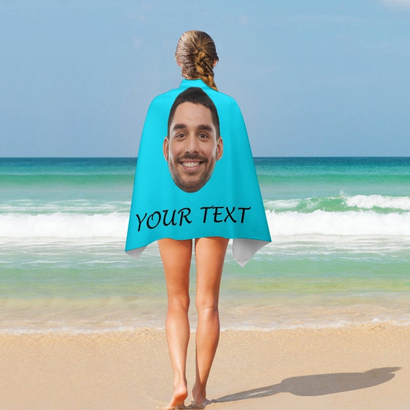Custom Custom Big Face & Text Beach Towel Quick-Dry, Sand-Free, Super Absorbent, Non-Fading, Beach&Bath Towel Beach Blanket Personalized Beach Towel Funny Selfie Gift - YesCustom