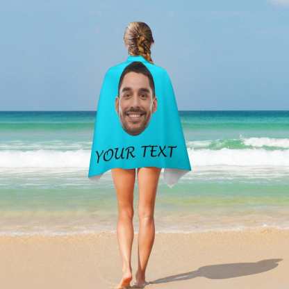 Custom Custom Big Face & Text Beach Towel Quick-Dry, Sand-Free, Super Absorbent, Non-Fading, Beach&Bath Towel Beach Blanket Personalized Beach Towel Funny Selfie Gift - YesCustom