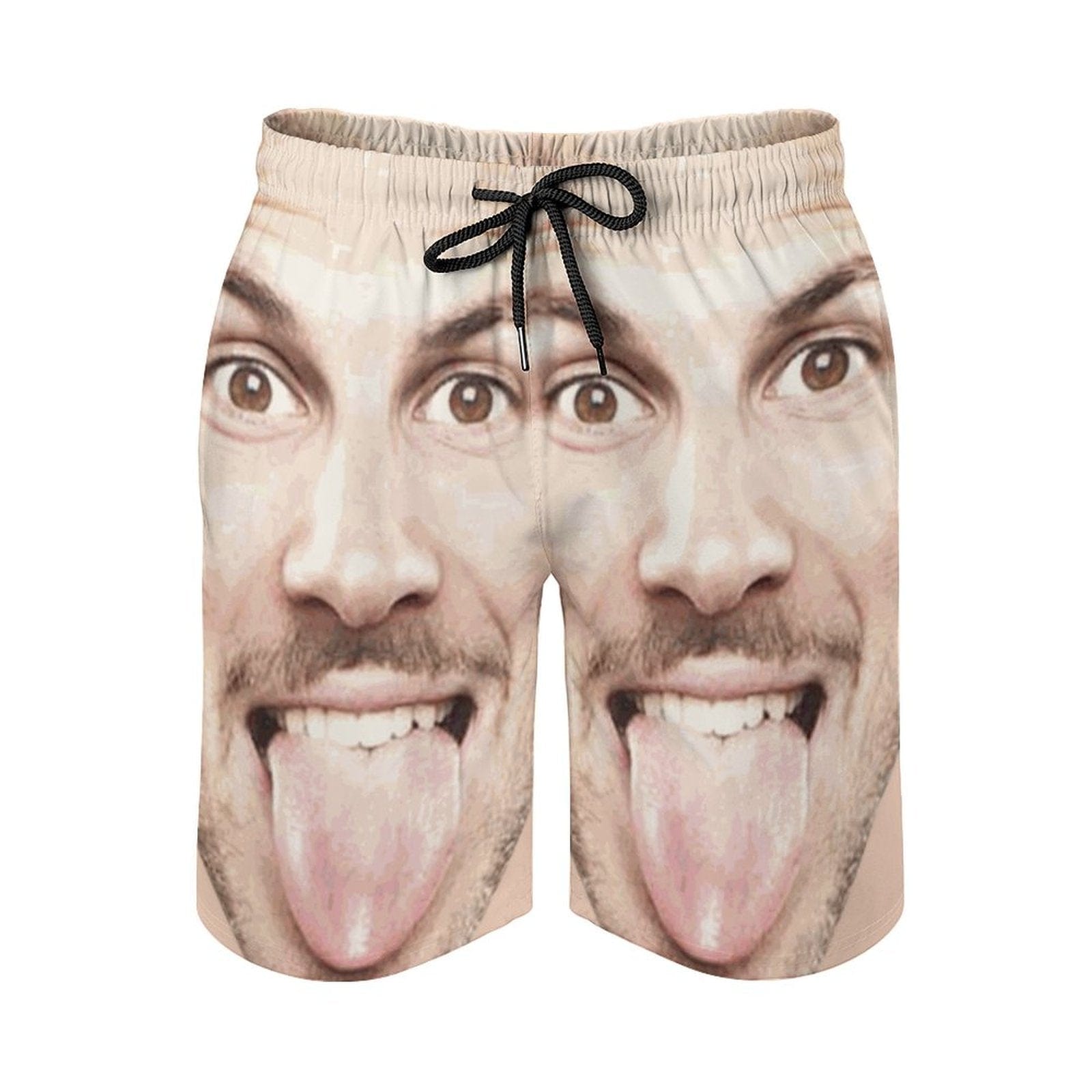 Custom Big Funny Face Men's Casual Quick-drying Beach Shorts - YesCustom