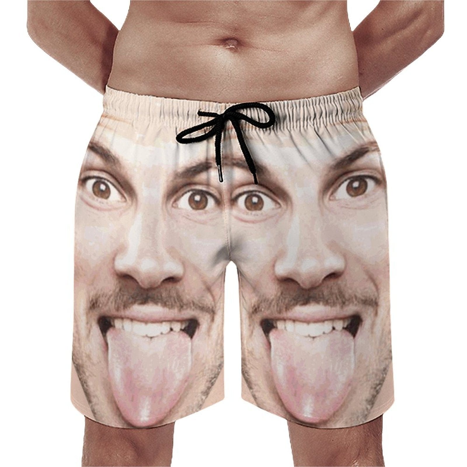 Custom Big Funny Face Men's Casual Quick-drying Beach Shorts - YesCustom