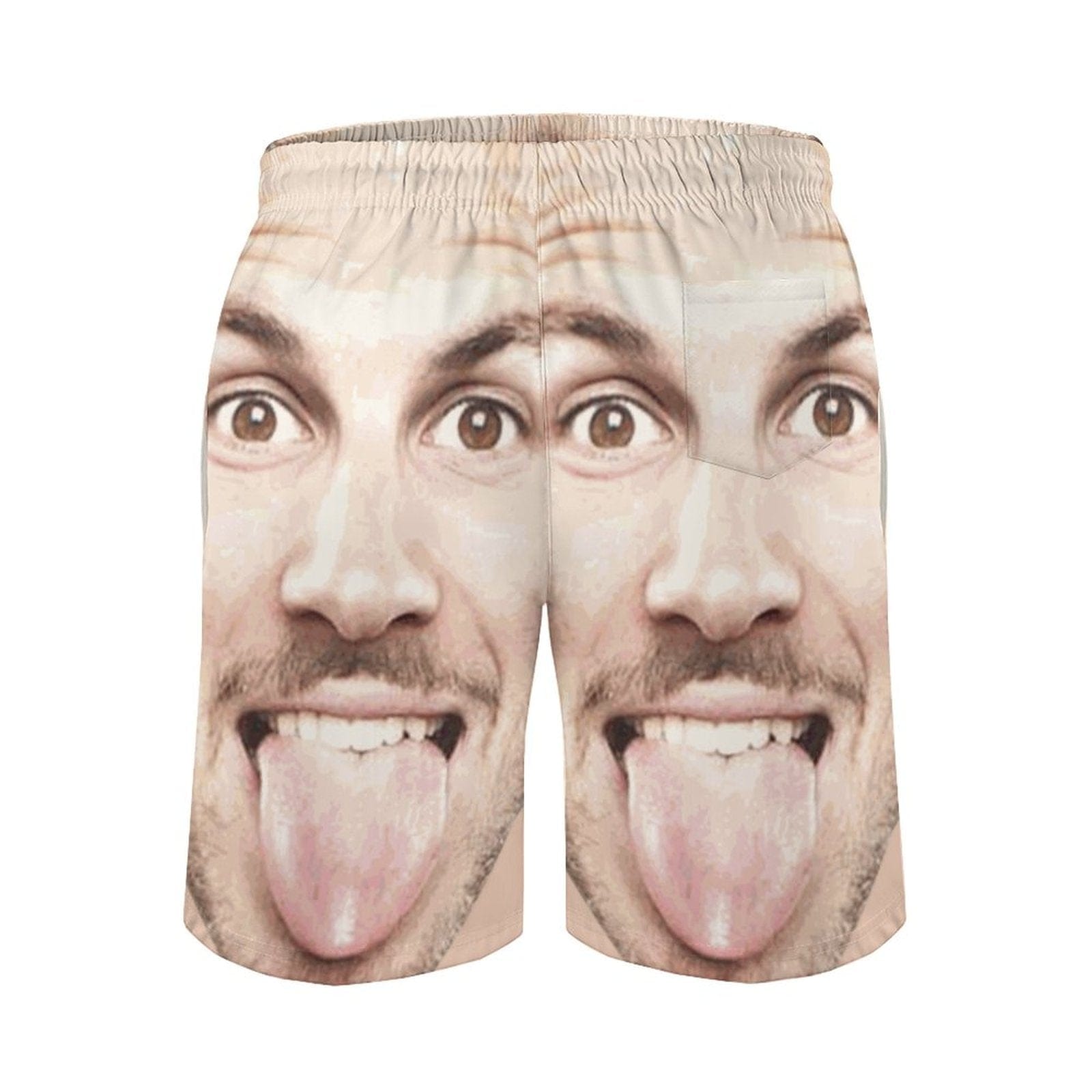 Custom Big Funny Face Men's Casual Quick-drying Beach Shorts - YesCustom