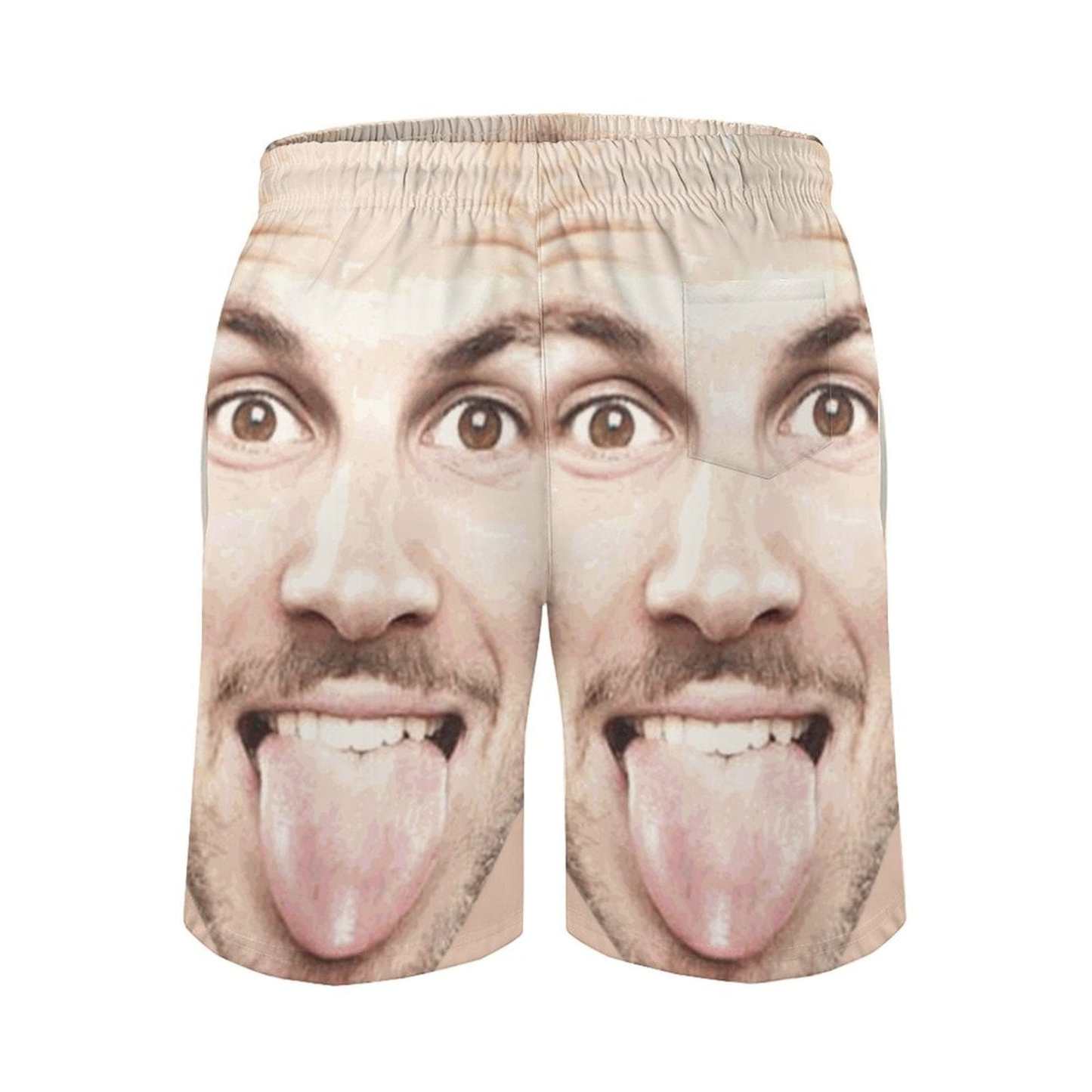 Custom Big Funny Face Men's Casual Quick-drying Beach Shorts - YesCustom
