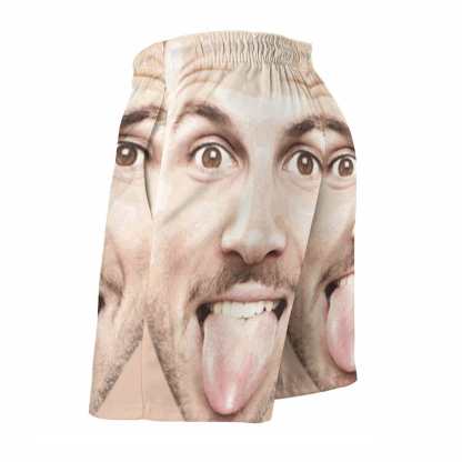 Custom Big Funny Face Men's Casual Quick-drying Beach Shorts - YesCustom