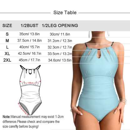 Custom Big Funny Face Swimsuit Personalized Women's One Piece Backless Tie Swimsuit Face Bathing Suit - YesCustom