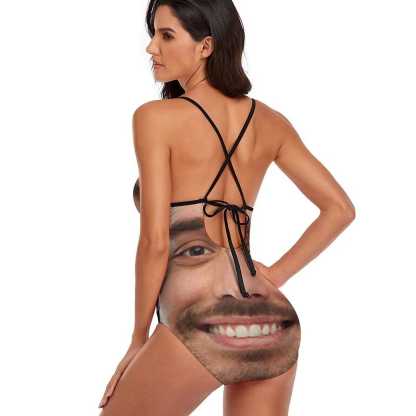 Custom Big Funny Face Women's One Piece Swimsuit - YesCustom