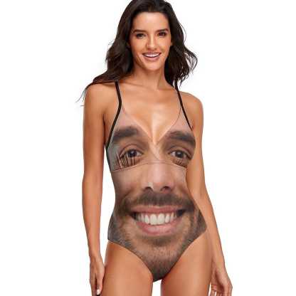 Custom Big Funny Face Women's One Piece Swimsuit - YesCustom